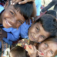 Three smiling children